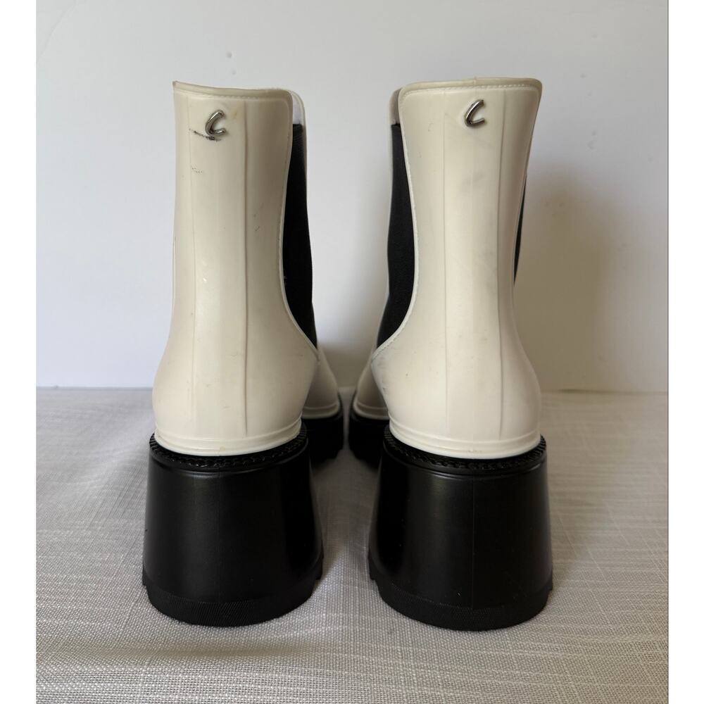Circus NY White & Black Chelsea Ankle Boots Size 8 Waterproof Chunky Block Sole - Picture 6 of 10